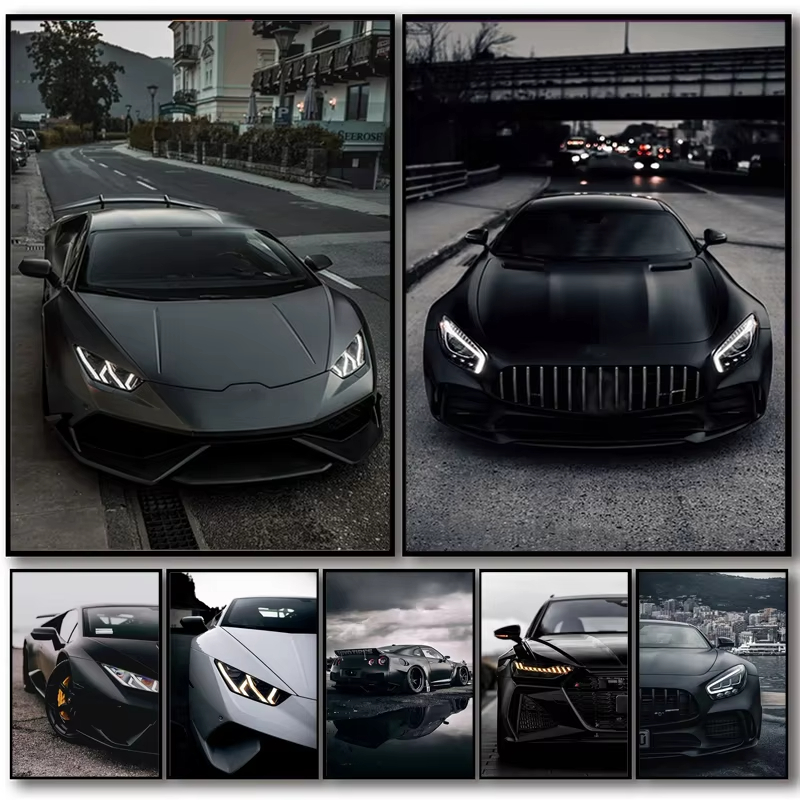 Luxury Lifestyle Cars - large Black Industrial Style sport Car