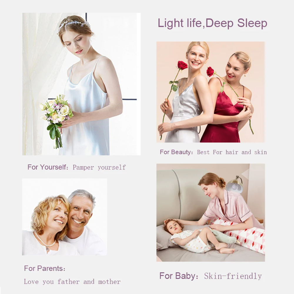 100% Mulberry Silk Jacquard Be - đánh giá và giá Silk Pillowcase Set